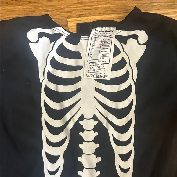Skeleton Costume with Skull Cap for kids 3-5 years old - Picture 2 of 4